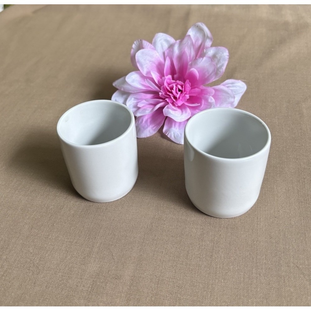 Italian Tognana Demitasse Espresso Set Of 2 Cups White Made In Italy